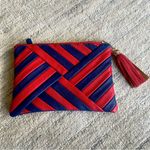 Charming Charlie red and blue clutch with tassel Photo 2