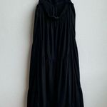 Abercrombie & Fitch  Linen Blend Cut Open Open Black Maxi Vacation Dress Size XS Photo 6