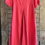 NWT Womens Short Sleeve Dress Size Medium Salmon Pointed Hem Boho Orange Photo 0