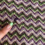 Missoni  Women’s Chevron Knit‎ Fringe Scarf Green Purple Zig Zags Photo 5
