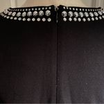 Michael Kors Women’s Sz 8 Black Long Sleeve Fit & Flare Dress Jeweled Neckline Photo 3