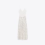 ZARA Satin Polka Dot Midi Dress Photo 1