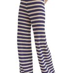 Anthropologie Flat White High Rise Wide Leg Pants Knitted Striped Blue Size XS Photo 0