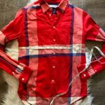 Opening Ceremony  Red Flannel Button Down Top Photo 4