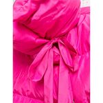 NWT Bacon Neckline Tie Nylon Puffer Jacket Magenta Pink Women's Size Small Photo 4
