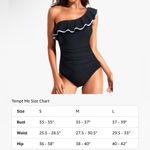 Tempt Me  Women’s Black One Piece Swimsuit Tummy Control 1 Shoulder Ruffle M NWT Photo 7