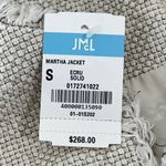 J. McLaughlin  Martha Jacket Small NWT $268 Fringe Tweed‎ Cotton Solid Tan Ecru Photo 4