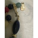 Liz Claiborne Vtg Gold Tone Beaded Lucite Adjustable Necklace Signed 20" Photo 4