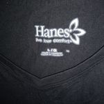 Hanes  L Black Long Sleeved Vneck Tshirt  Top Photo 1