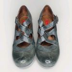 Miz Mooz Soho Mary Jane Pump Womens 8 Gray Green Leather Derby Strappy Heel Photo 3