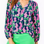 Lilly Pulitzer  Elsa Top in Navy De Vine Oyster Bay Photo 0