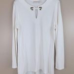 Chico's  Off White Cream Cut Out Tunic Blouse 1 Medium Photo 0