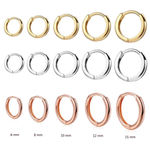 Boutique Unisex Hoop Earrings Rose Gold Plated‎ Silver Huggie Hoops, 9mm Photo 4