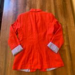 Willi Smith  Blazer Jacket Medium Red Lined blend Blue/White stripe lining button Photo 7