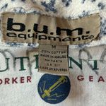 Vintage B.U.M. snowflake pattern grunge oversized button down fleece sweater M Blue Size M Photo 6