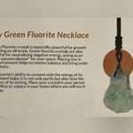 MINDFUL SOULS RAW GREEN FLUORITE NECKLACE ADJUSTABLE UNISEX REAL SOLID STONE Photo 1