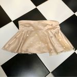 Natasha Zinko Strapless Peplum Tube Top Gold Embroidered Pom Pom Flowers sz 4 Photo 4