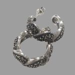 JACK JUDITH  Rope Braided Sterling Silver Marcasite Demi Hoops Photo 1