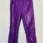 AGOLDE Women's Jam Purple Leather 90s Pinch Waist Pants Skinny Leg Pant Size 28 Photo 3