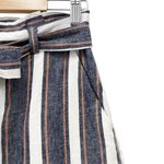 Banana Republic  Blake Linen Cropped Pants Size 4 Wide Leg Gray White Tan Stripe Photo 8