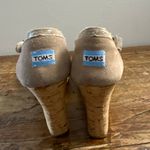 Toms  Strappy Canvas Cork Wedge Heel Cuff Platform‎ Sandals Crisscross Photo 3