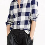 J.Crew Shrunken Boy Shirt in Navy Buffalo Check Size 2 Photo 0