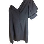 DO+BE  NWT One Shoulder‎ Mini Black Dress Puff Sleeve, L Photo 4