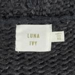 Luna  Ivy Smiley Face Cardigan Womens XS Black Yellow Knit Sweater Emoji‎ Cottage Photo 4