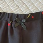 Dolls Kill Witty Fox Black ruffle trim, cherry print pull on elastic waist mini shorts Sββ Photo 3
