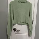 H&M  Green Cropped Turtleneck Sweater Photo 0