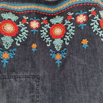 J.Jill Embroidered Sleeveless Floral Malibu Denim Knee Length Dress Medium Blue Photo 4