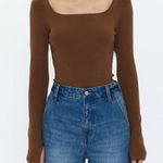 Pistola  Jenny brown square neck long sleeve bodysuit Photo 0