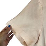 Jessica Howard Linen Pale Pink Beaded Pleated Trim Button Down Shirt Women Sz 16 Photo 2