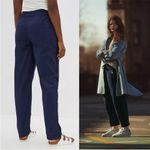 Anthropologie Maeve Tenley Twill Track Pull On Pants In Navy Blue Size XL Photo 3