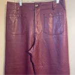 Anthropologie Maeve Collette Plum Vegan Leather Pants NWOT Photo 1