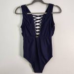 Nicole Miller Navy One-Piece Swimsuit NWT Size 6 Navy Swimwear Photo 3