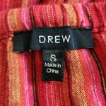 Drew  Red and Pink Stripe Linen Boho Strapless Jumpsuit with Slit Legs Size Small Photo 6