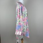 Victoria's Secret  Gold Label Robe Womens Medium Pink Satin Floral Double Breasted Photo 4