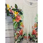 Tommy Bahama Women's  Linen Blend Floral T-Shirt White/Green Size L Photo 1