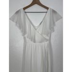 Baltic Born Katya White Ruffle Maxi Dress Chiffon Bridal Size Small Photo 3