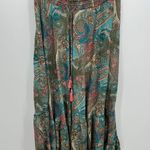 Catherine Malandrino  Womens Paisley Satin Maxi Skirt Size L Boho Gypsy Hippie Photo 0