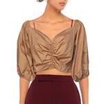 Kaos Italian cropped blouse biscotti color size 2 Brown Photo 1