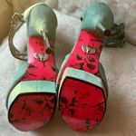 Betsey Johnson Turquoise platform high heel sandals, embellished with sparkling blue Photo 4