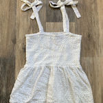 Poof! White Eyelet Lace Ribbon Bow Strap Sleeveless Babydoll Top Size Small Photo 0
