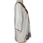 OMJA WORLD Mexican Embroidered Peasant Blouse Floral Ethnic Authentic Top Sz L White Size L Photo 5