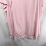 Woman Within  Plus Size 3X Top 30 32W Pink Solid V Neck‎ Short Seeve Cotton 823 Photo 5