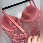 Carrie Amber Intimates Lingerie Bodysuit Pink Floral Lace Cut Outs Size Medium Photo 13