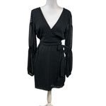 Club Monaco  Jowdie Classic Black Sheer Sleeves Polka Dot Wrap Dress Size 2 Photo 1