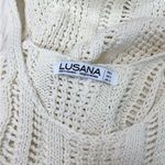 Lusana Keira Crochet Knitted Dress	in White Vacation Beach Ready Photo 4