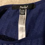 Papaya One Sleeve Dark Blue Sparkly Shirt Photo 3